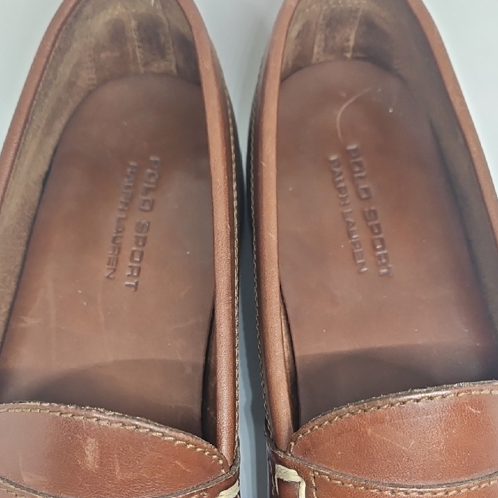 Polo by Ralph Lauren Brown Leather Slip-On Loafers V Good 10D - Picture 3 of 6